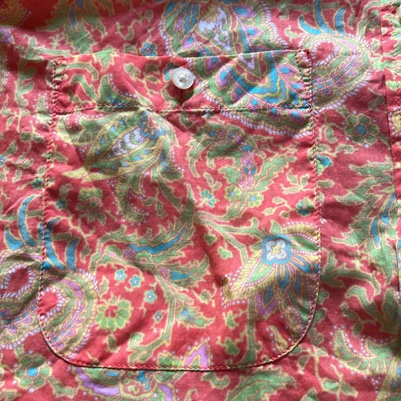 Lauren Ralph Lauren Colorful Orange Paisley Shirt - Picture 8 of 13